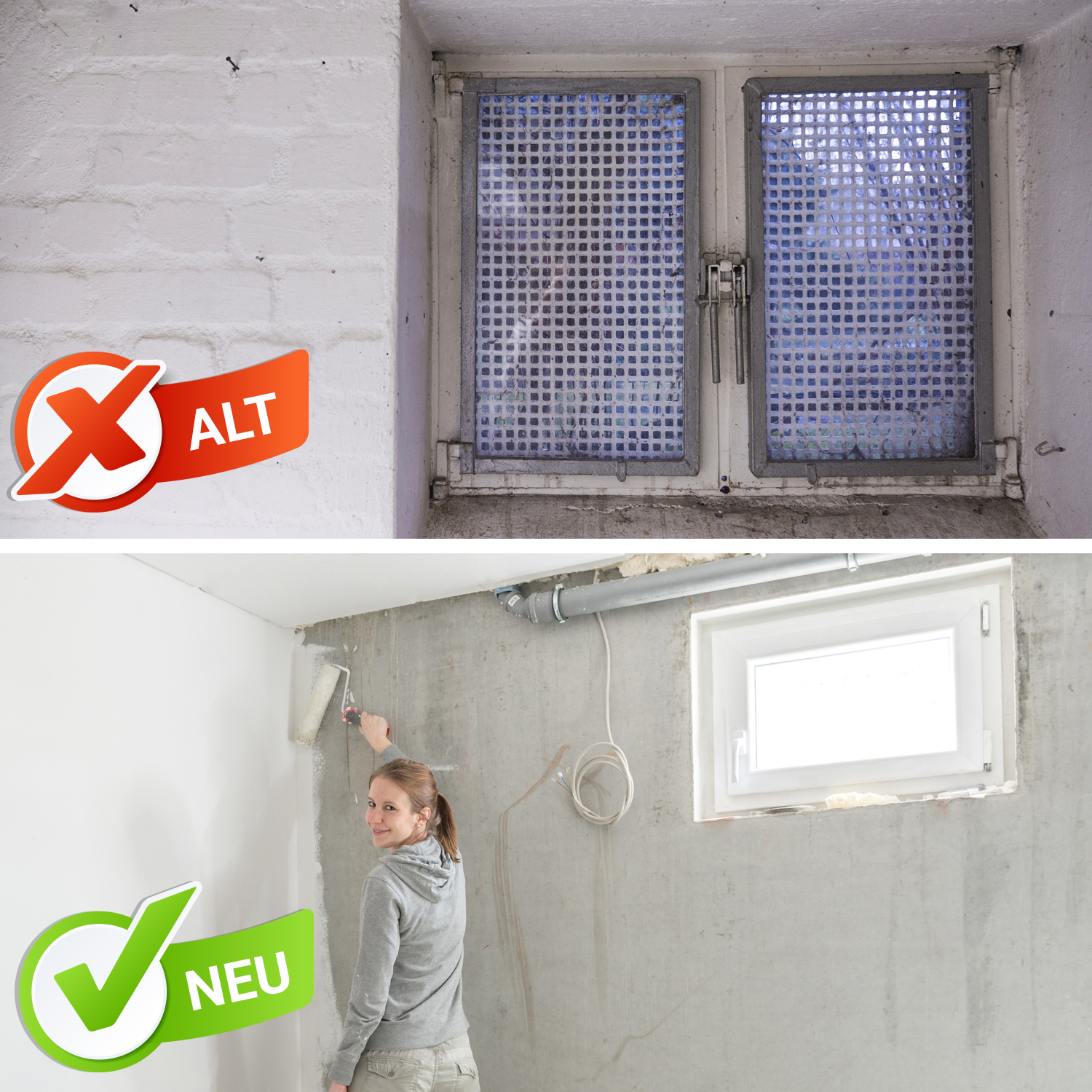 Ventana sótano plástico ventana 2 & 3 veces acristalada giratoria kipp